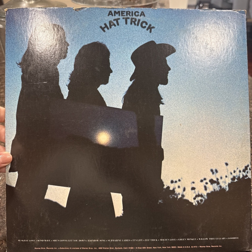 America‎ Hat Trick Original Vinyl LP 1973 BS2728 Album Vintage Classic Rock